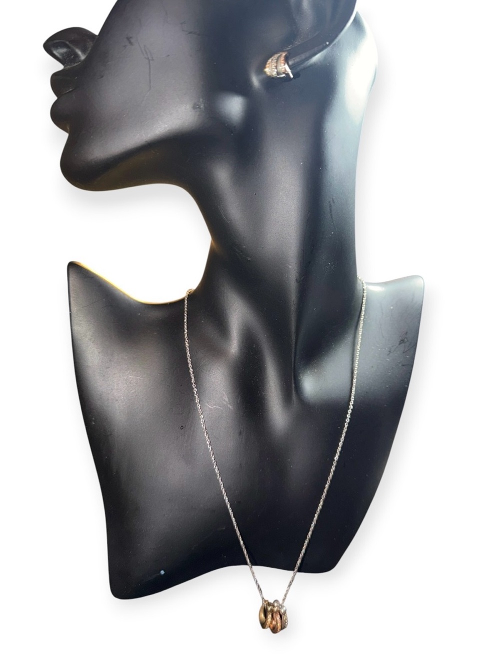 COACH Tricolor Signature C Crystal Necklace & Earring Set
